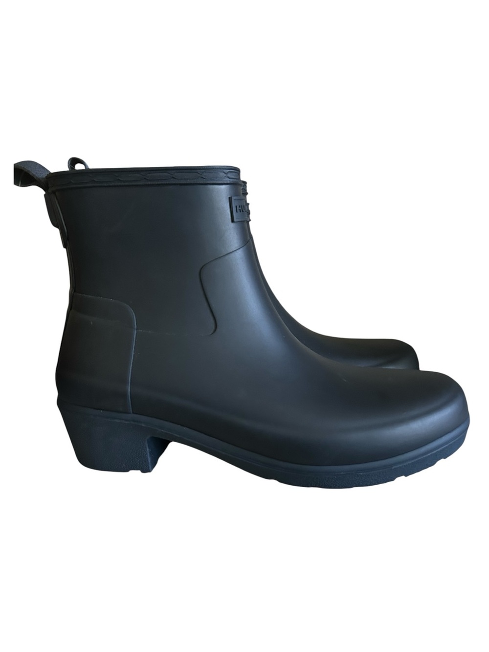 Hunter Refined Low Heel Ankle Biker Boots Low Block Heel NEW without tags